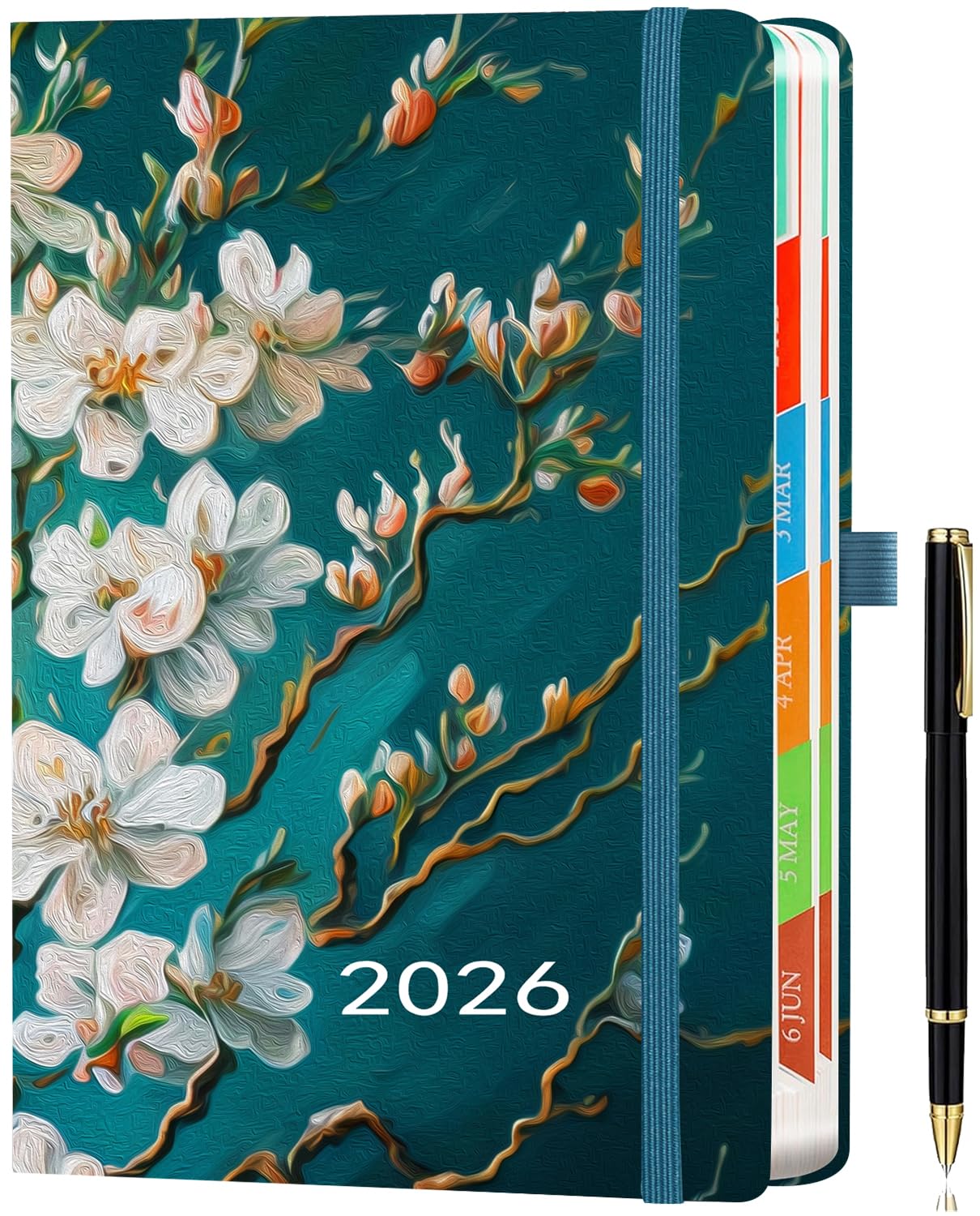 ZXHQ 2026 Diary Page a Day A5, Jan - Dec, with Colorful Tabs, UK
